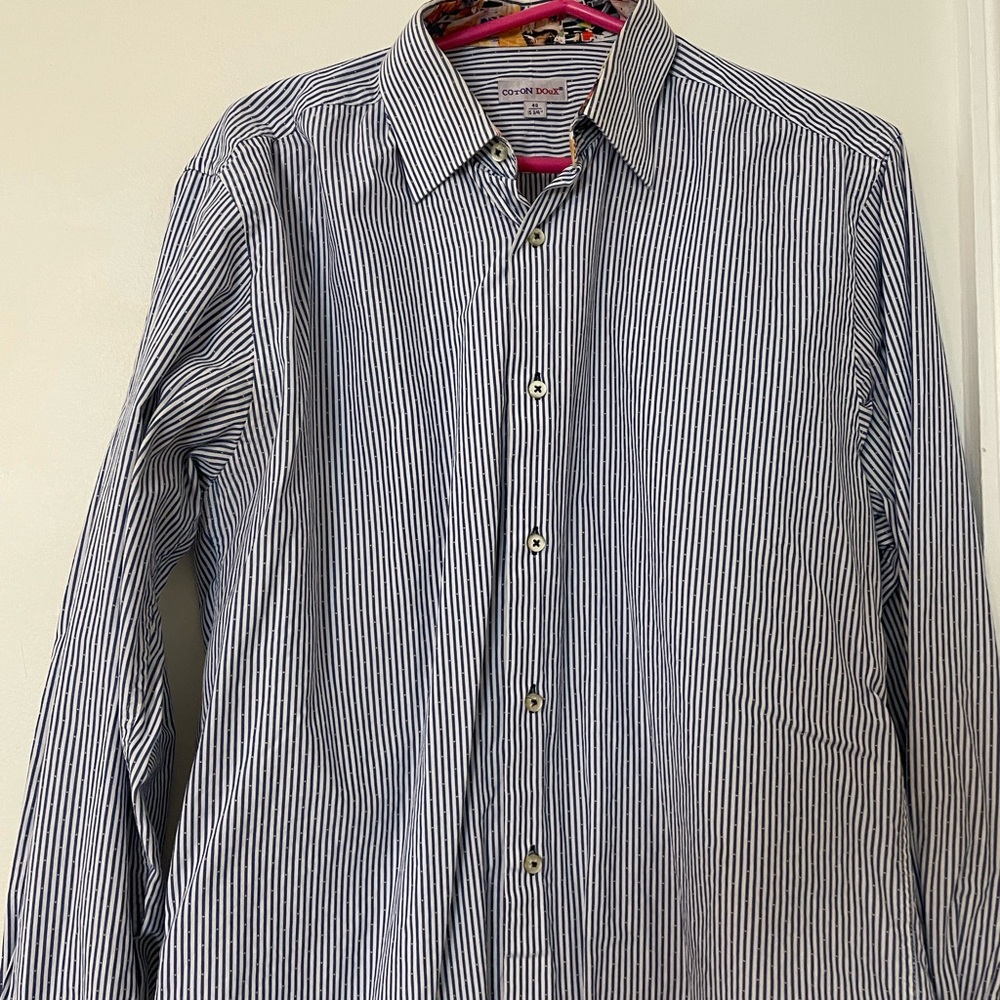 Classic Blue Striped Dress Shirt
